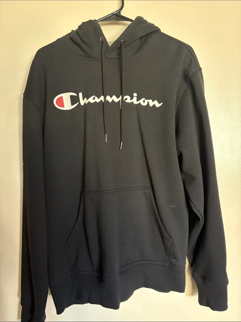 Champion Black Crewneck Hoodie with Logo